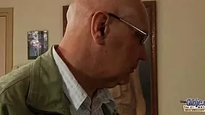 Sucking Old Man's throbbing dick then riding him balls deep like the nasty slut she is