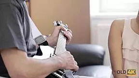 Old man and petite teen feel that forbidden spark licking her shaved pussy before he fills her tight hole