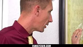 stepbrother busts stepsis sneaking out in slutty dress and pounds her tight pussy