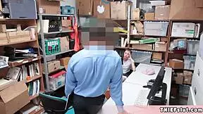 that ellen page lookalike shoplifter teen's cute pussy gets roughly doggystyled by the mall cop