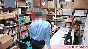 that ellen page lookalike shoplifter teen's cute pussy gets roughly doggystyled by the mall cop