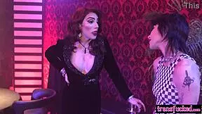 Brooklyn Gray fucked hard by shemale Ariel Demure on stage