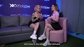 emma fiore gives sloppy blowjob with hot kisses flashing big tits in podcast interview