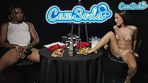 I pour flaming hot sauce on my shaved petite milf pussy lips for BBC challenge game.