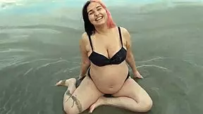 minha belle belinha, that pregnant teen nympho seducing everyone on the beach with her sexy belly