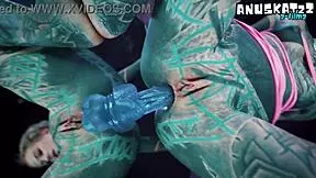 oh man pip's psychedelic hippie ass takes that dildo deep in anal play with pierced nipples and squirting