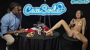 I pour flaming hot sauce on my shaved petite milf pussy lips for BBC challenge game.