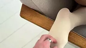 i love teasing my petite nerdy feet in nylons for you