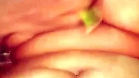 horny asian babe fingers wet pussy licks brinjal for orgasm cum??