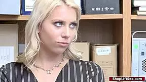 She got busted shoplifting so she dropped to knees and sucked that cop cock deep to walk free