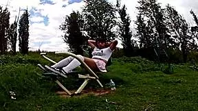 mexican shemale biker flashes panties on bike ride begs old man for outdoor cumshot