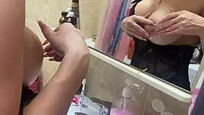 hey i caught my stepsister with big tits playing with her dildo in the shower