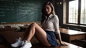 Sexy school teens with perfect tits beg for classroom fucking! 🔥💦
