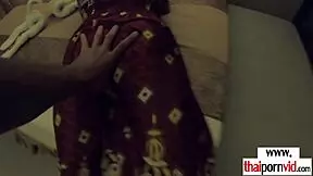 Petite Asian Cherry relaxes on big white cock with deep doggystyle