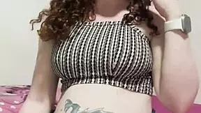 Blonde big tits beauty in lingerie offers herself as prize on social media for first time big black cock worship