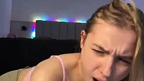 Horny girl fingers wet pussy to massive orgasm!