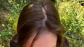 Pov petite romanian nadia noja chokes on huge cock deepthroat sloppy spit outdoors forest hiking trail