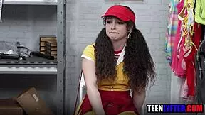 hey young thief gets gangbanged by cops in uniform 😈🍆 group orgy pounding her hard at the shop 💦🔥