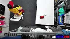 hey young thief gets gangbanged by cops in uniform 😈🍆 group orgy pounding her hard at the shop 💦🔥