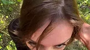 Pov petite romanian nadia noja chokes on huge cock deepthroat sloppy spit outdoors forest hiking trail