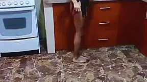 Delivery guy fucks me bent over before husband arrives, creampies my face raw