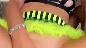 After their steamy lesbian shower these amateurs sneak backstage for a wild pov threesome and cum swap