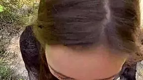 Pov petite romanian nadia noja chokes on huge cock deepthroat sloppy spit outdoors forest hiking trail