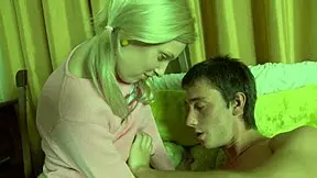 wanna see me fucking this shaved blonde teen's tight pussy doggystyle with my monster cock?