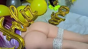 new year means popping my virgin stepdaughter's tight ass and pussy creampie