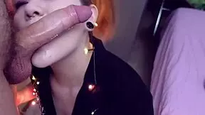 Skinny slave chokes on deepthroat cum during christmas bdsm domination