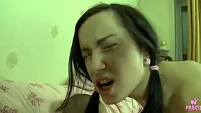 Freya D takes hunk Ivan L dick to messy pussy creampie