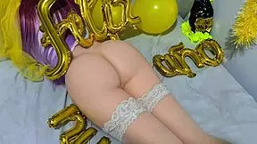 new year means popping my virgin stepdaughter's tight ass and pussy creampie