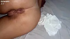 cute young skinny girlfriend narrow ass all wet after hot bedroom fuck