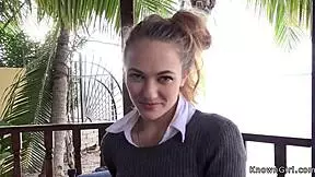 Hot ass girlfriend rides her friend's MONSTER COCK cowgirl style on the balcony in homemade HARDCORE reality video