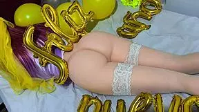 new year means popping my virgin stepdaughter's tight ass and pussy creampie