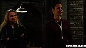 two young 18+ lesbians betrayed in prison play bondage game