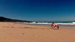 travel show features sasha ikeyeva's bikini ass on spanish beach