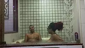 damn this sexy latina babe's first hydromassage ends with monster cock orgasm