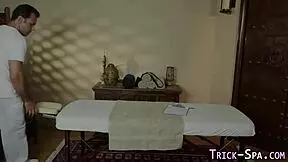 My cock fills her massaged teen throat deep