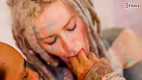 Tattooed girl handles deep BBC anal and takes a messy facial finish