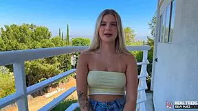 Sky Wonderland's public POV blowjob turns into hard outdoor doggystyle riding