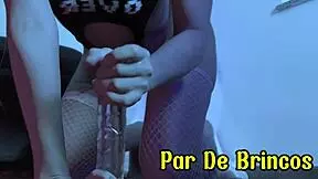 skinny latina teases pussy with anal plug in lingerie