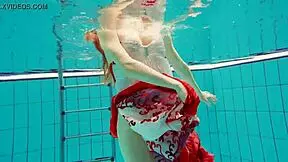 i'm diving underwater with hot teen marketa's bikini body