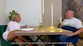 Round Ass Blonde Begs Tutor to Stretch Tight Wet Pussy for Better Grades