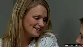 Lesbian Teen Fingers Best Friend's Shaved Pussy Hard?