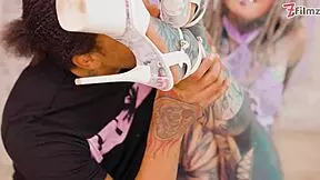 Tattooed girl handles deep BBC anal and takes a messy facial finish