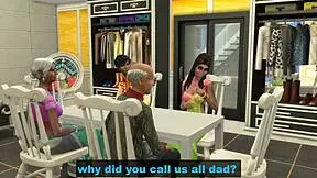 Parents watch bound stepsibs fuck desperately for cash