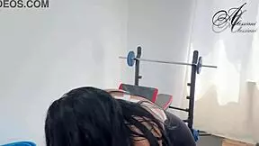 latina teen masturbates solo skinny pussy gym
