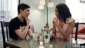 Petite lesbian milf with big boobs tribs and fingers hairy ebony friend!