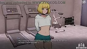 bunkered with femboy 05 she strokes his small shaved cock close up while wet petite tits bounce